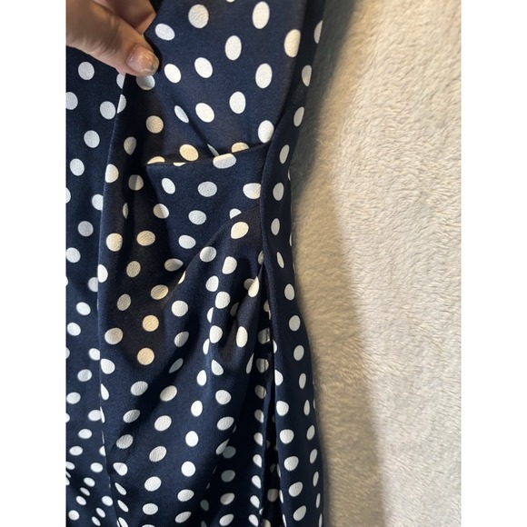 Polka Dot Cowl Neck Midi Dress SMALL Sexy Silk Side Slit By Pookie &Sebastian - Picture 14 of 16